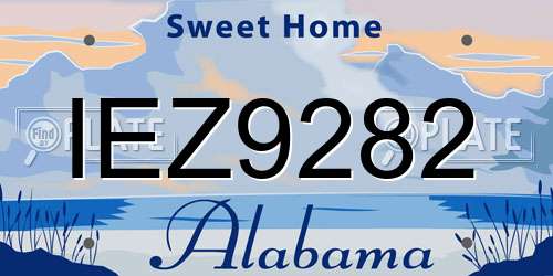 IEZ9282 Alabama License Plate