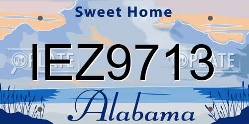 IEZ9713 Alabama License Plate