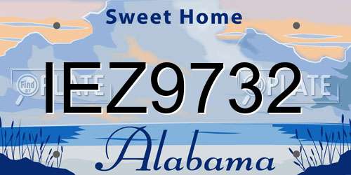 IEZ9732 Alabama License Plate