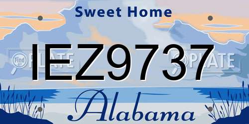 IEZ9737 Alabama License Plate