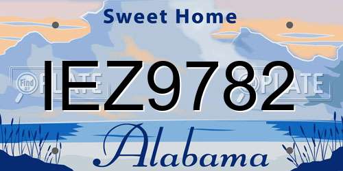 IEZ9782 Alabama License Plate