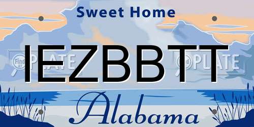 IEZBBTT Alabama License Plate