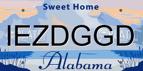 IEZDGGD Alabama License Plate