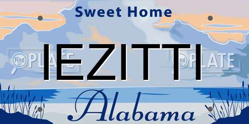 IEZITTI Alabama License Plate