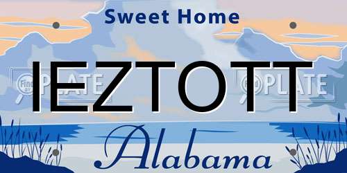 IEZTOTT Alabama License Plate
