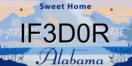 IF3D0R Alabama License Plate