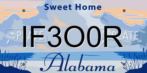 IF3O0R Alabama License Plate