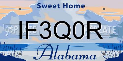 IF3Q0R Alabama License Plate