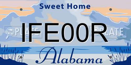 IFE00R Alabama License Plate