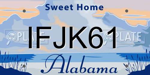 IFJK61 Alabama License Plate