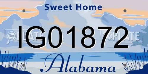 IG01872 Alabama License Plate