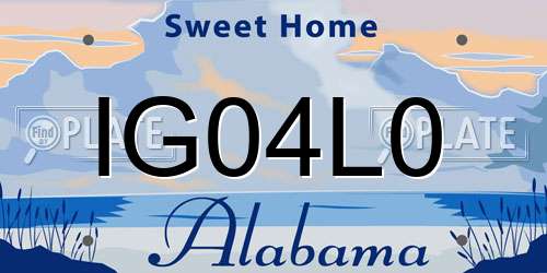 IG04L0 Alabama License Plate