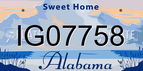 IG07758 Alabama License Plate
