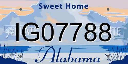 IG07788 Alabama License Plate