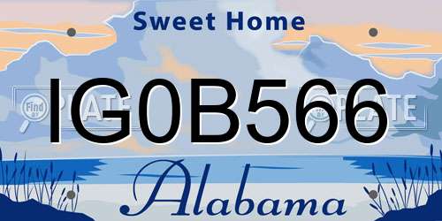 IG0B566 Alabama License Plate