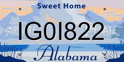 IG0I822 Alabama License Plate