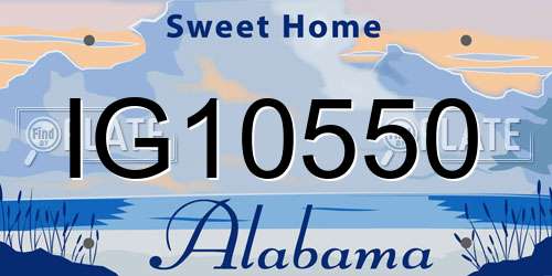 IG10550 Alabama License Plate