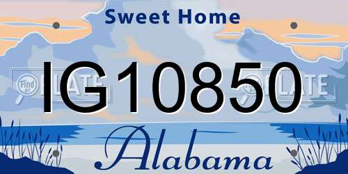 IG10850 Alabama License Plate