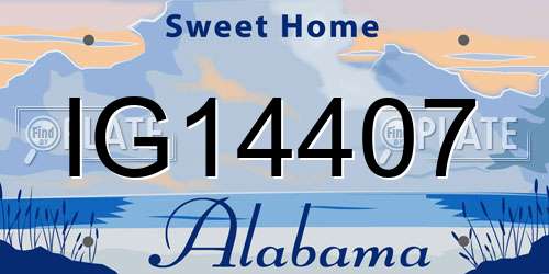 IG14407 Alabama License Plate