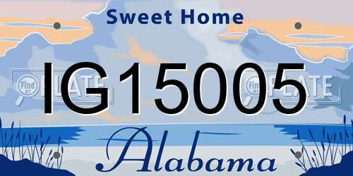 IG15005 Alabama License Plate