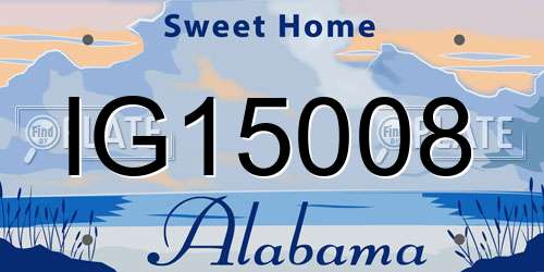 IG15008 Alabama License Plate