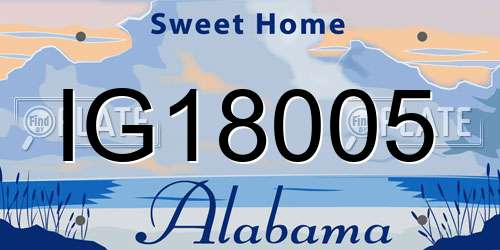 IG18005 Alabama License Plate