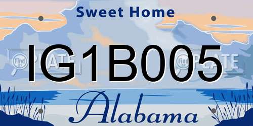 IG1B005 Alabama License Plate