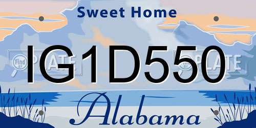 IG1D550 Alabama License Plate