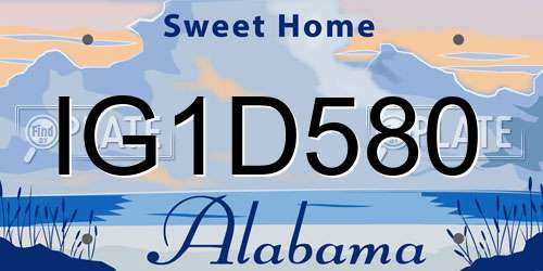 IG1D580 Alabama License Plate