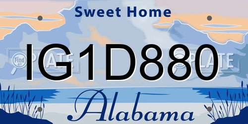 IG1D880 Alabama License Plate