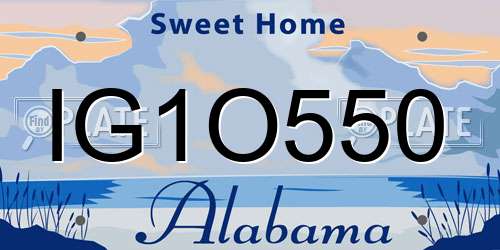 IG1O550 Alabama License Plate