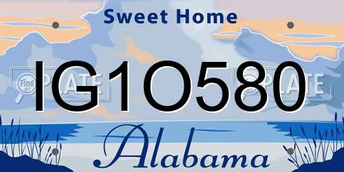 IG1O580 Alabama License Plate
