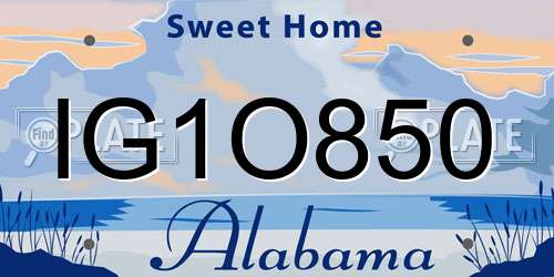 IG1O850 Alabama License Plate