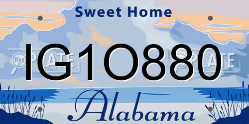 IG1O880 Alabama License Plate