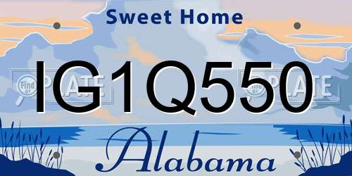 IG1Q550 Alabama License Plate