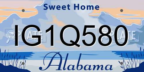 IG1Q580 Alabama License Plate