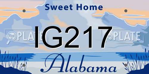 IG217 Alabama License Plate
