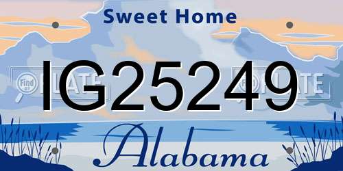 IG25249 Alabama License Plate