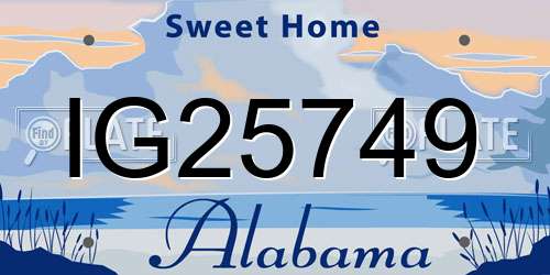 IG25749 Alabama License Plate