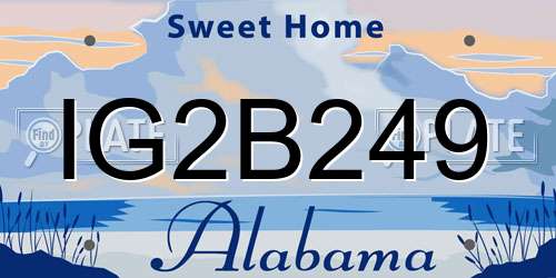 IG2B249 Alabama License Plate