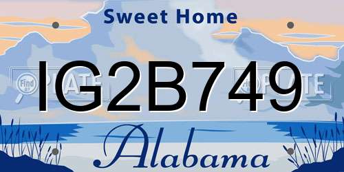 IG2B749 Alabama License Plate