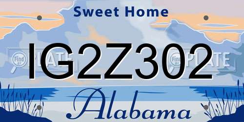 IG2Z302 Alabama License Plate