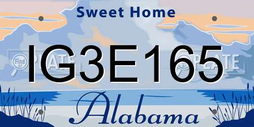 IG3E165 Alabama License Plate