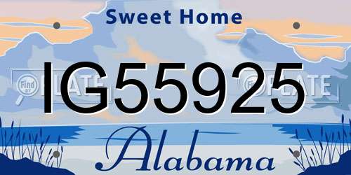 IG55925 Alabama License Plate