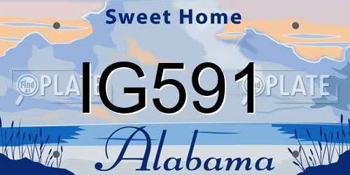 IG591 Alabama License Plate