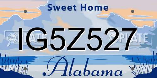 IG5Z527 Alabama License Plate
