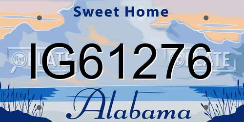 IG61276 Alabama License Plate