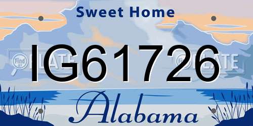 IG61726 Alabama License Plate