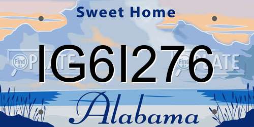 IG6I276 Alabama License Plate