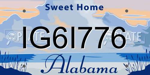 IG6I776 Alabama License Plate